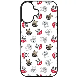 Cuki kávé és kutya mintás iPhone 16 tok