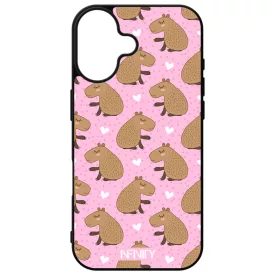Rajzolt szívecskés capybara iPhone 16 tok