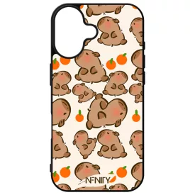 Cuki capybara és narancs iPhone 16 tok