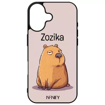 Névvel kérhető - Fáradt pofi capybara iPhone 16 tok