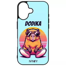 Névvel kérhető - Retro capybara iPhone 16 tok