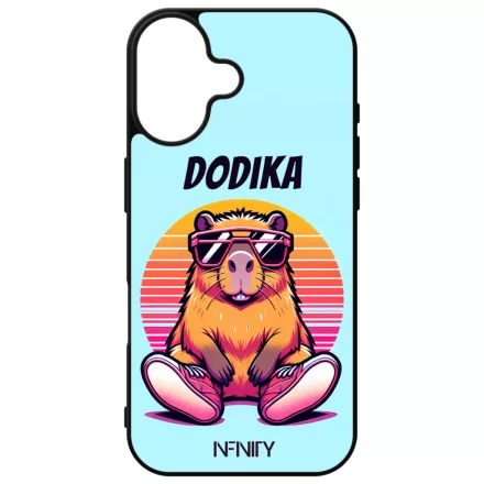 Névvel kérhető - Retro capybara iPhone 16 tok