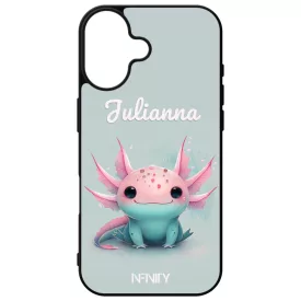 Névvel kérhető - Cuki pasztell Axolotl iPhone 16 tok