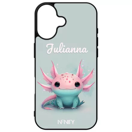 Névvel kérhető - Cuki pasztell Axolotl iPhone 16 tok