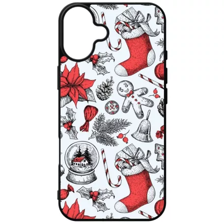 téli karácsonyi mintás textúra iPhone 16 Plus tok