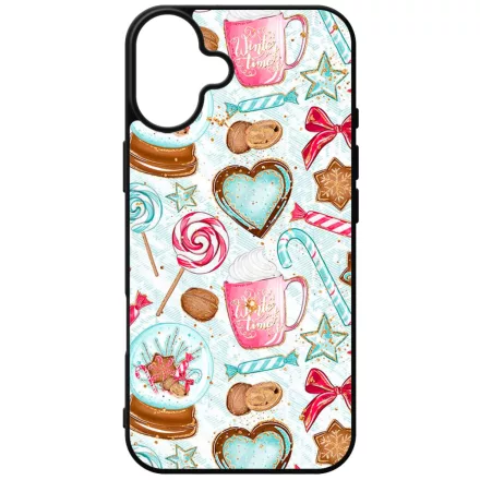 téli karácsonyi csajos mintás iPhone 16 Plus tok