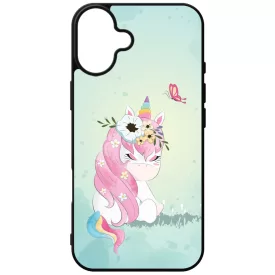 Édes unikornis és a Pillangó unicorn egyszarvú iPhone 16 Plus tok