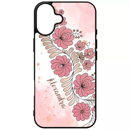 Kérd a neveddel - RoseGold Matyó magyar mintás hungarian folk iPhone 16 Plus Magsafe tok