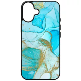 Ocean Blue Gold marvanyos marvany mintas iPhone 16 Plus tok
