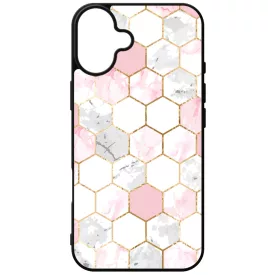 Geometric Rose Gold marvanyos marvany mintas iPhone 16 Plus tok