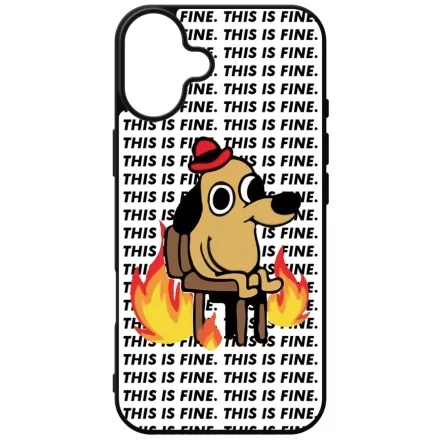 This is fine DOG kutyas meme iPhone 16 Plus Magsafe tok