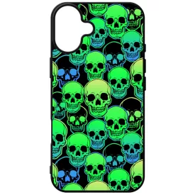 Green Skulls - Halloween iPhone 16 Plus tok