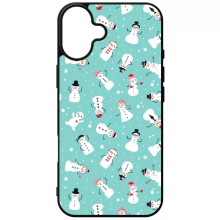 Cuki hóember mintás - Téli mintás iPhone 16 Plus Magsafe tok
