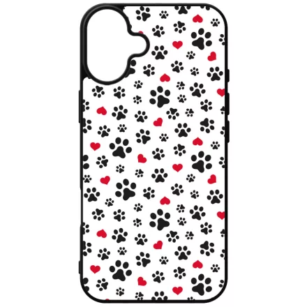 Szívecskés kutya mancs mintás iPhone 16 Plus Magsafe tok