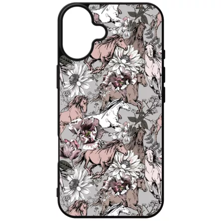 Csodaszép szürke vintage lovas mintás iPhone 16 Plus Magsafe tok