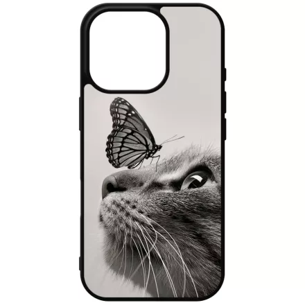 Cica és Pillangó - macskás iPhone 16 Pro tok
