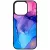Blue Pink Gradient Ink kek rozsaszin marvanyos iPhone 16 Pro tok