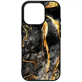 Luxury Golden Black marvanyos marvany mintas iPhone 16 Pro tok