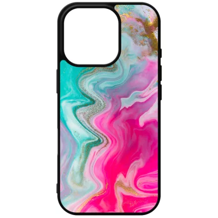 Pink gold Mixed Inks arany mintas marvanyos iPhone 16 Pro Magsafe tok