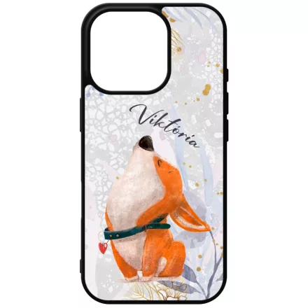 Cuki corgi kutyus - Téli mintás iPhone 16 Pro tok