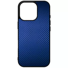 Gyönyörű kék karbon fiber mintás iPhone 16 Pro tok