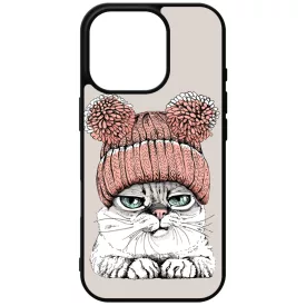 Cuki sapkás cica iPhone 16 Pro tok