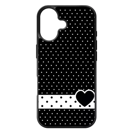 szerelem love szivecskés fekete fehér pöttyös iPhone 17 tok