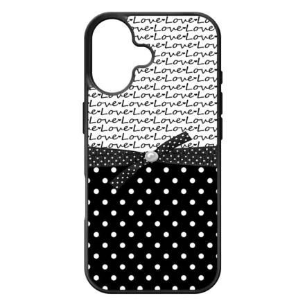 szerelem love fekete fehér pöttyös iPhone 17 tok