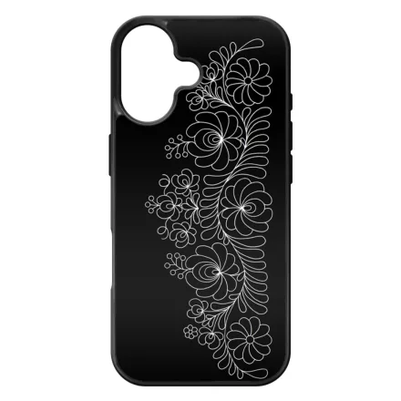 Elegant Matyó - Black magyar mintás hungarian folk iPhone 17 tok