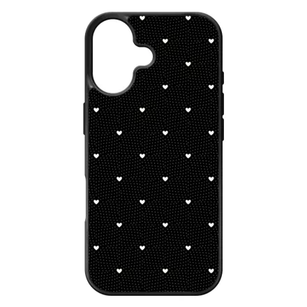 Elegáns szívecskés - BLACK - szives csajos  iPhone 17 tok