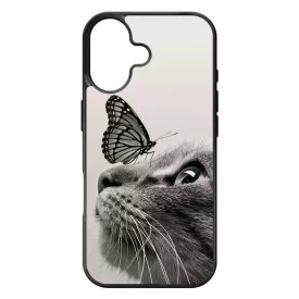 Cica és Pillangó - macskás iPhone 17 tok