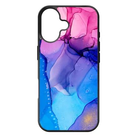 Blue Pink Gradient Ink kek rozsaszin marvanyos iPhone 17 tok