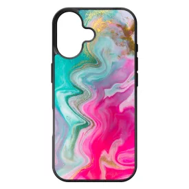 Pink gold Mixed Inks arany mintas marvanyos iPhone 17 tok