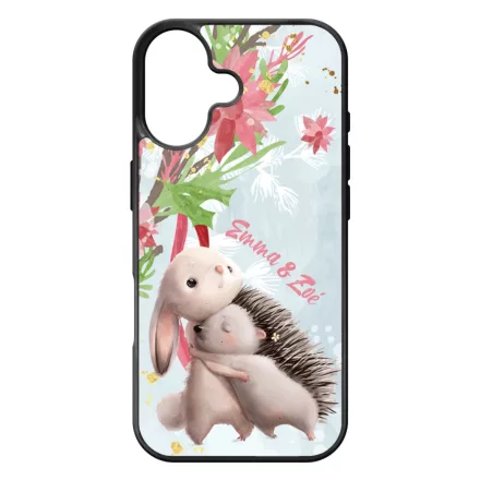 Nyuszi és Süni - Téli mintás iPhone 17 tok