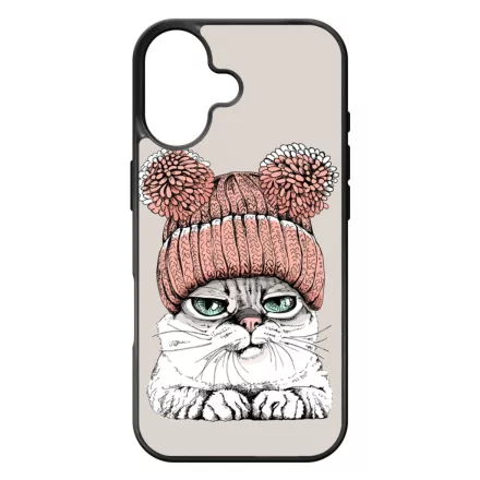 Cuki sapkás cica iPhone 17 tok