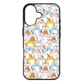 Tündéri Kawaii cica mintás iPhone 17 tok