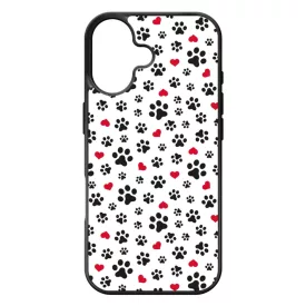 Szívecskés kutya mancs mintás iPhone 17 tok