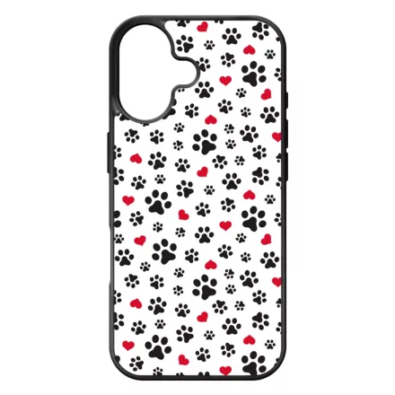 Szívecskés kutya mancs mintás iPhone 17 tok