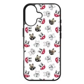 Cuki kávé és kutya mintás iPhone 17 tok