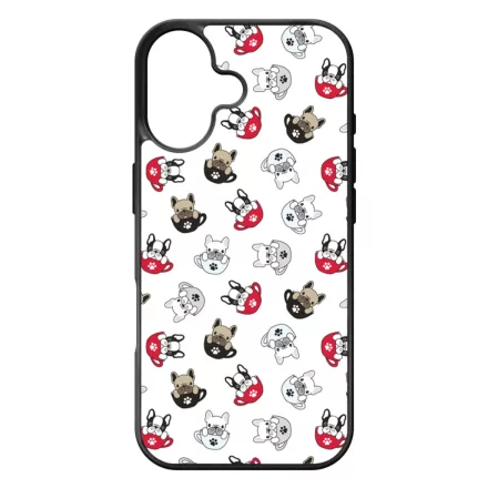 Cuki kávé és kutya mintás iPhone 17 tok