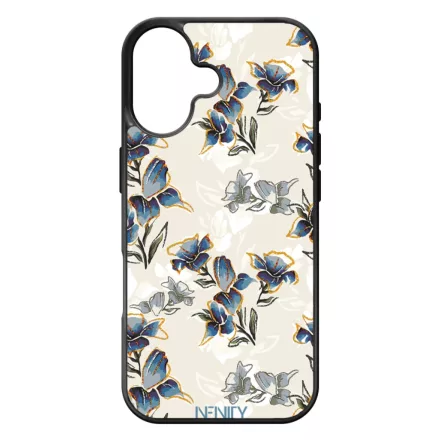 Kék és arany tavaszi virágzás Art iPhone 17 tok