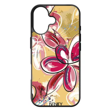 Absztrakt pink virágos Art iPhone 17 tok