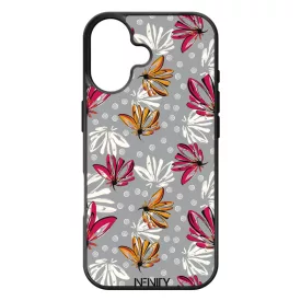 Különleges szürke virágos Art iPhone 17 tok