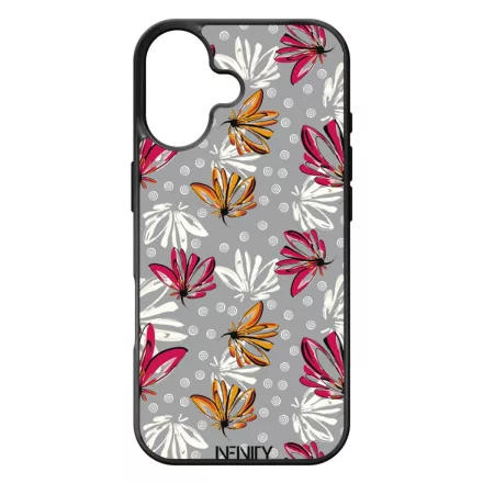 Különleges szürke virágos Art iPhone 17 tok