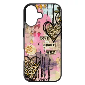 Street Art szív leopárd mintás iPhone 17 tok