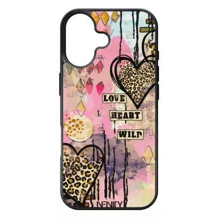 Street Art szív leopárd mintás iPhone 17 tok