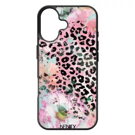 Pink virágos leopárd iPhone 17 tok