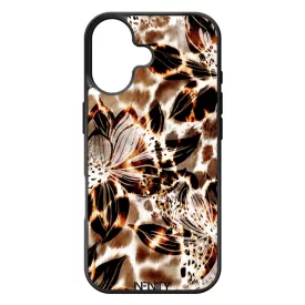 Különleges aranyló virágos zsiráf iPhone 17 tok