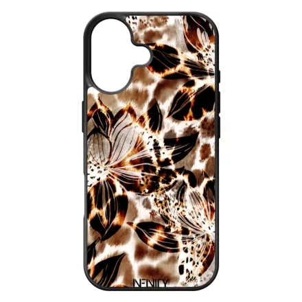 Különleges aranyló virágos zsiráf iPhone 17 tok