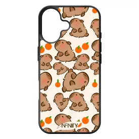 Cuki capybara és narancs iPhone 17 tok